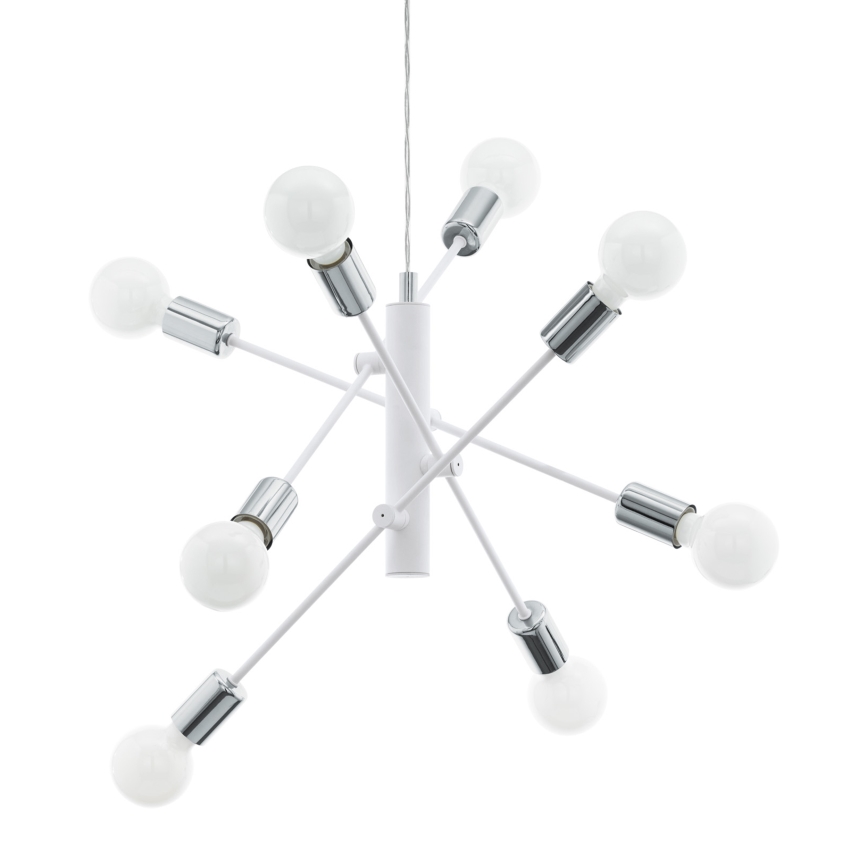 Eglo - Luster na sajli 8xE27/60W/230V bela