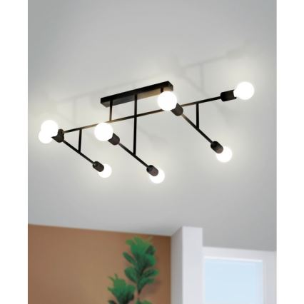 Eglo - Nadgradni luster 8xE27/40W/230V crno