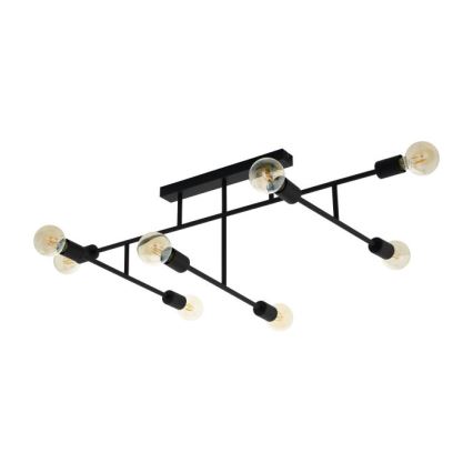 Eglo - Plafonski luster 8xE27/40W/230V, crni