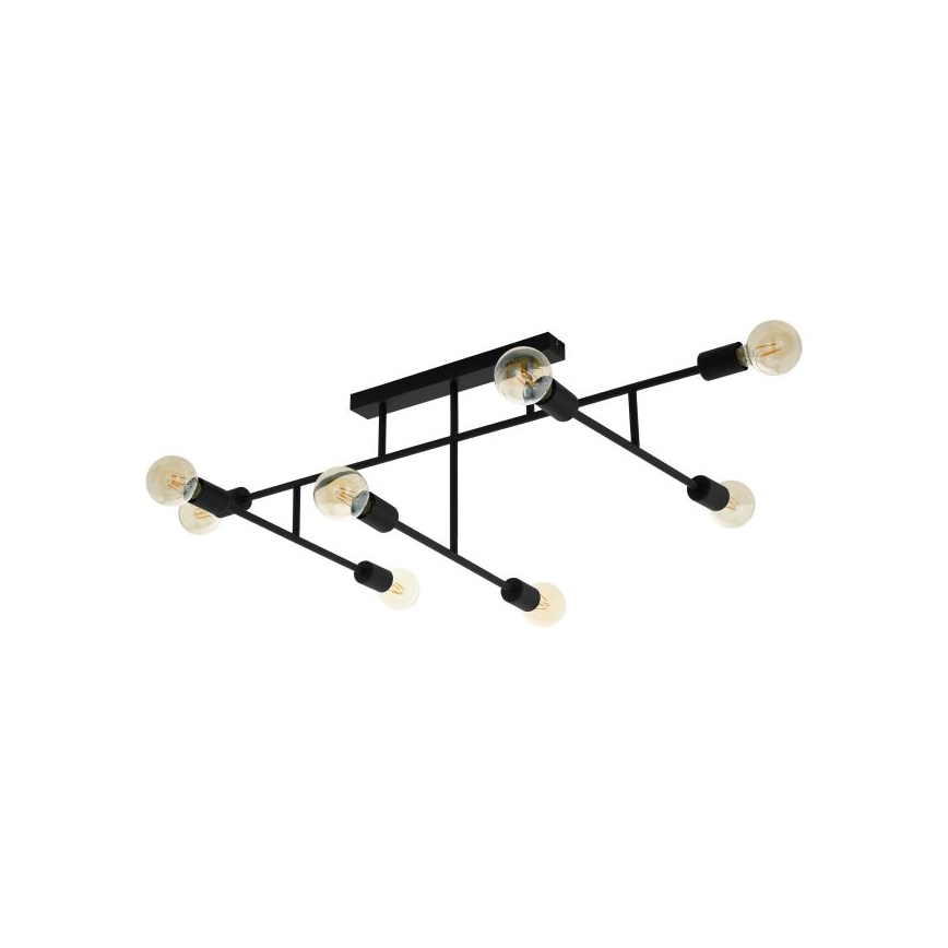 Eglo - Plafonski luster 8xE27/40W/230V, crni
