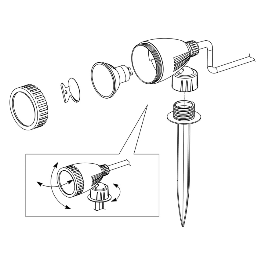 Eglo 98052 - LED RGB spoljašnja lampa NEMA-C 1xGU10/5W/230V IP44