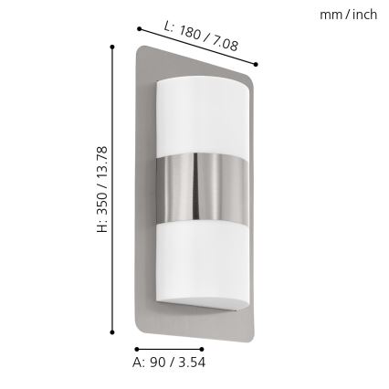 Eglo - Spoljašnja lampa 2xE27/10W/230V IP4mat krom