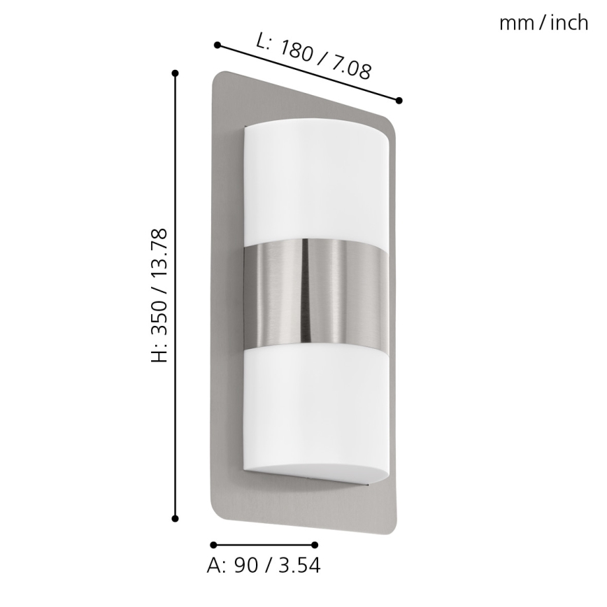 Eglo - Spoljašnja lampa 2xE27/10W/230V IP4mat krom