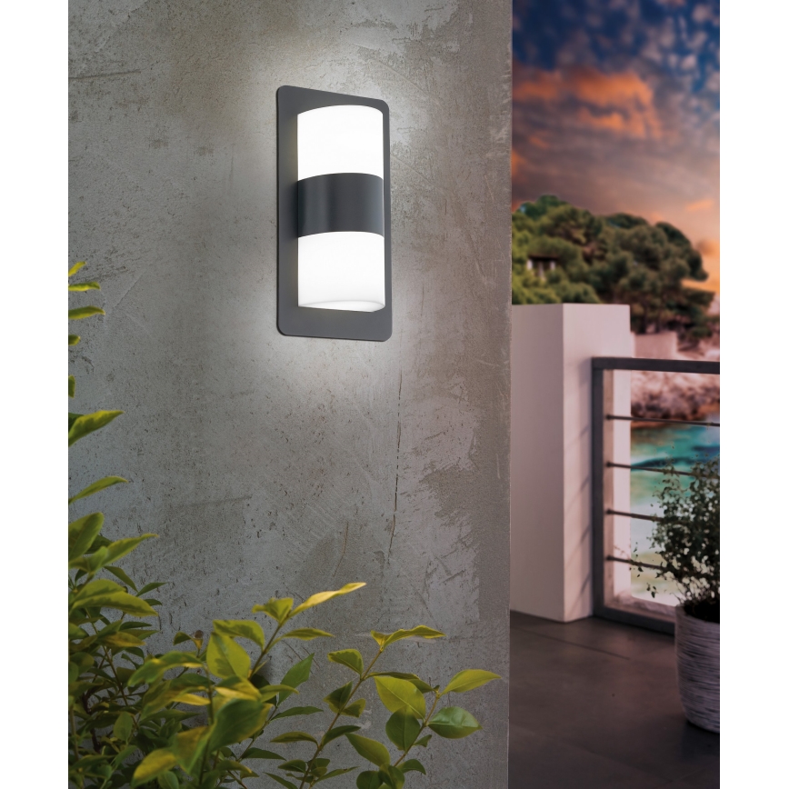 Eglo - Spoljašnja zidna lampa 2xE27/10W/230V antracit IP44
