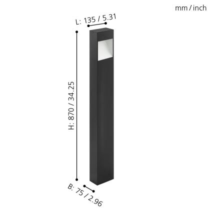 Eglo - LED Spoljna lampa LED/10W/230V IP4visina 870
