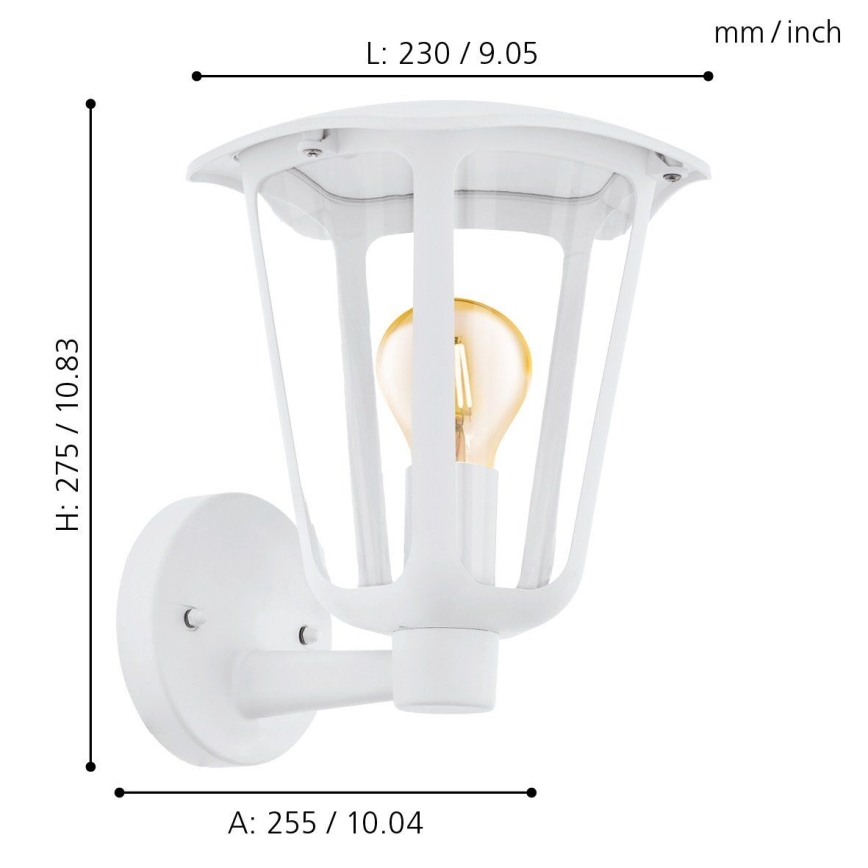 Eglo - Spoljašnja zidna lampa 1xE27/60W/230V IP4bijela