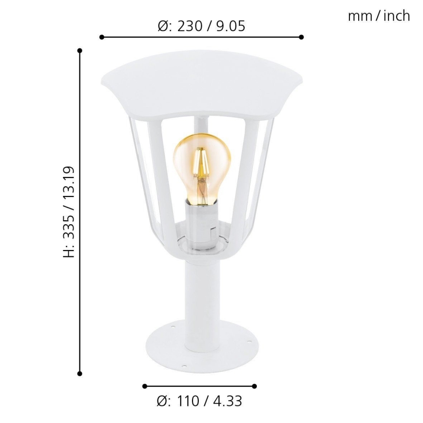 Eglo 98117 - Spoljašnja lampa MONREALE 1xE27/60W/230V IP44 visina 335 bela