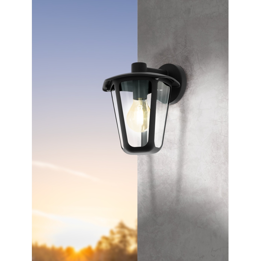 Eglo - Spoljašnja zidna lampa 1xE27/60W/230V IP4crna
