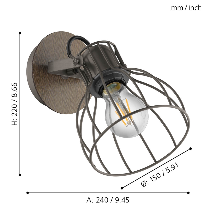 Eglo - Zidna reflektorska lampa 1xE27/40W/230V