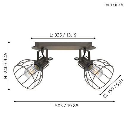 Eglo - Reflektorska lampa 2xE27/40W/230V