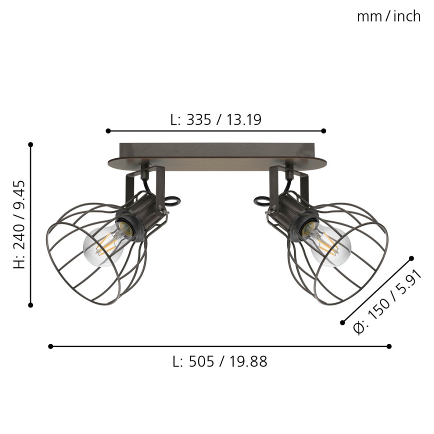 Eglo - Reflektorska lampa 2xE27/40W/230V