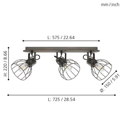 Eglo 98136 - Reflektorska lampa SAMBATELLO 3xE27/40W/230V