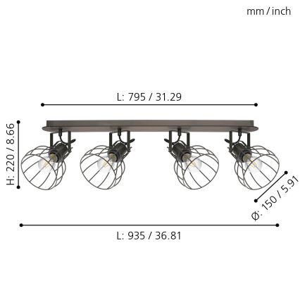 Eglo - Reflektorska lampa 4xE27/40W/230V
