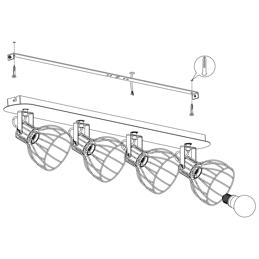 Eglo - Reflektorska lampa 4xE27/40W/230V