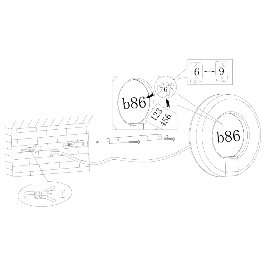 Eglo - LED kućni broj LED/15W/230V IP44