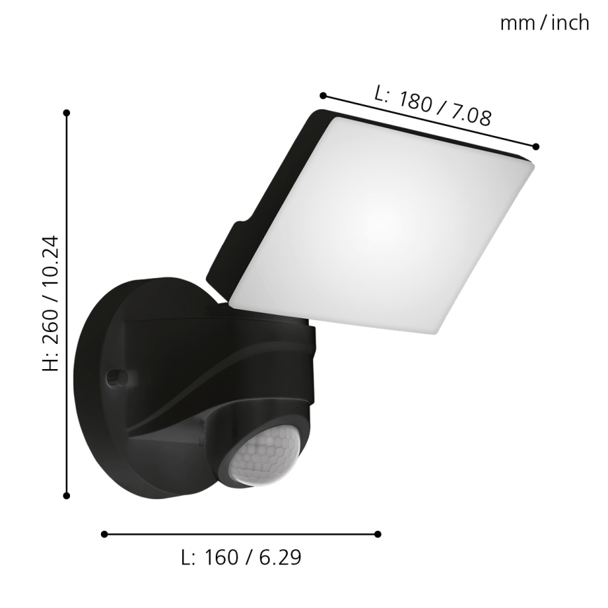 Eglo - LED Spoljašnja lampa sa senzorom LED/15W/230V IP44
