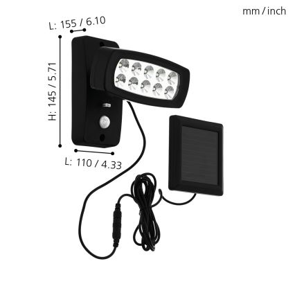 Eglo - LED Solarna zidna lampa sa senzorom LED/1,2V IP44
