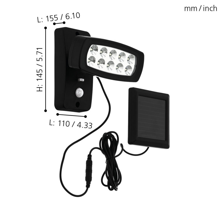Eglo - LED Solarna zidna lampa sa senzorom LED/1,2V IP44