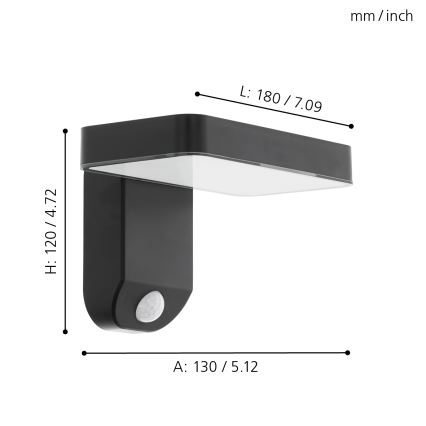 Eglo - LED Solarna zidna lampa sa senzorom LED/4,5W/3,7V IP44