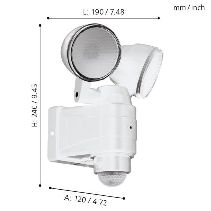 Eglo - LED Spoljašnja lampa sa senzorom 2xLED/4W/4xLR1 IP44