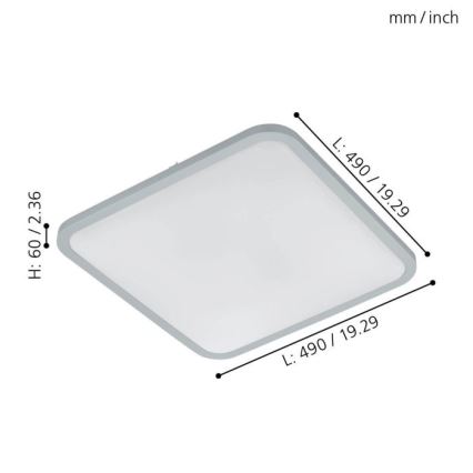 Eglo - prigušiva LED plafonska lampa LED/30W/230V + daljinski upravljač