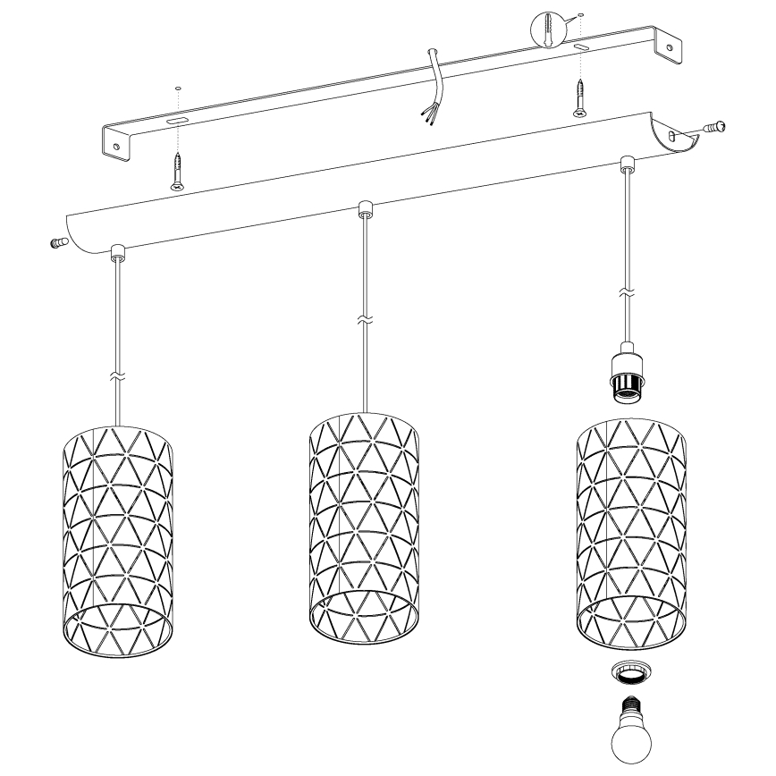 Eglo - Luster na sajli 3xE27/40W/230V
