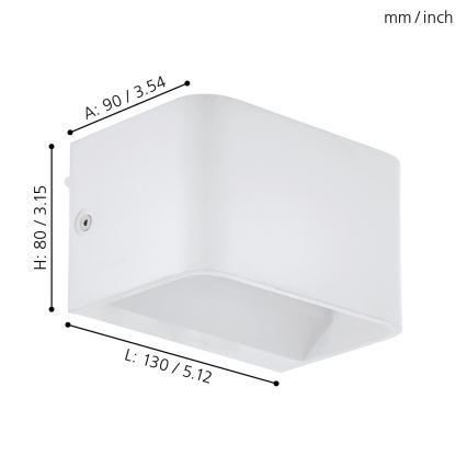 Eglo - LED Zidna lampa LED/6W/230V 3000K bela