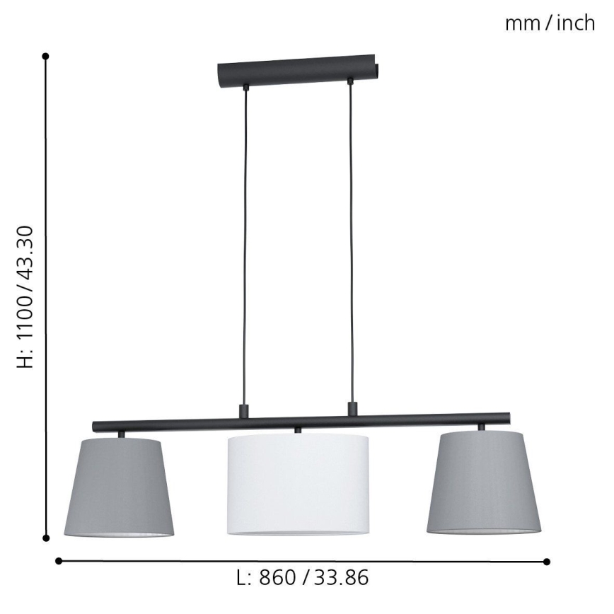Eglo - Luster na sajli 3xE14/25W/230V