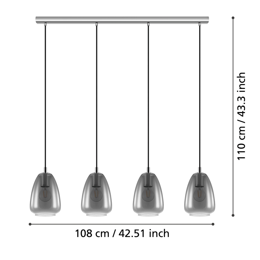 Eglo - Luster na sajli 4xE27/40W/230V