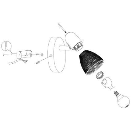Eglo - Zidna reflektorska lampa 1xE14/28W/230V