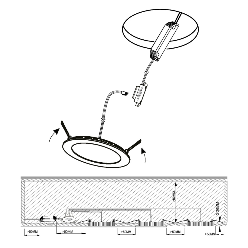 Eglo - Set 3x LED Ugradbena lampa za kupatilo FUEVA 1xLED/2,8W/230V IP44 sjajni krom
