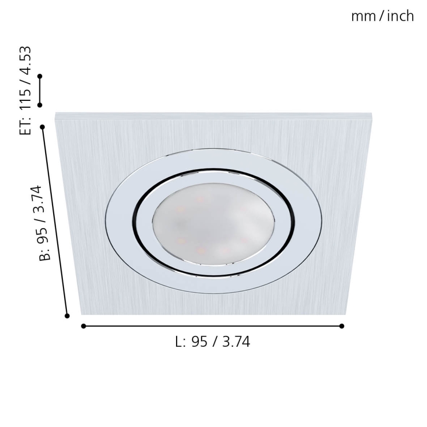 Eglo - Set 3xLED Ugradbena lampa AREITIO 3xGU10/5W/230V