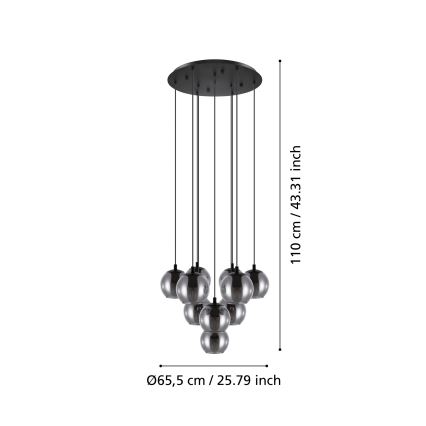 Eglo - Luster na sajli 10xE27/40W/230V