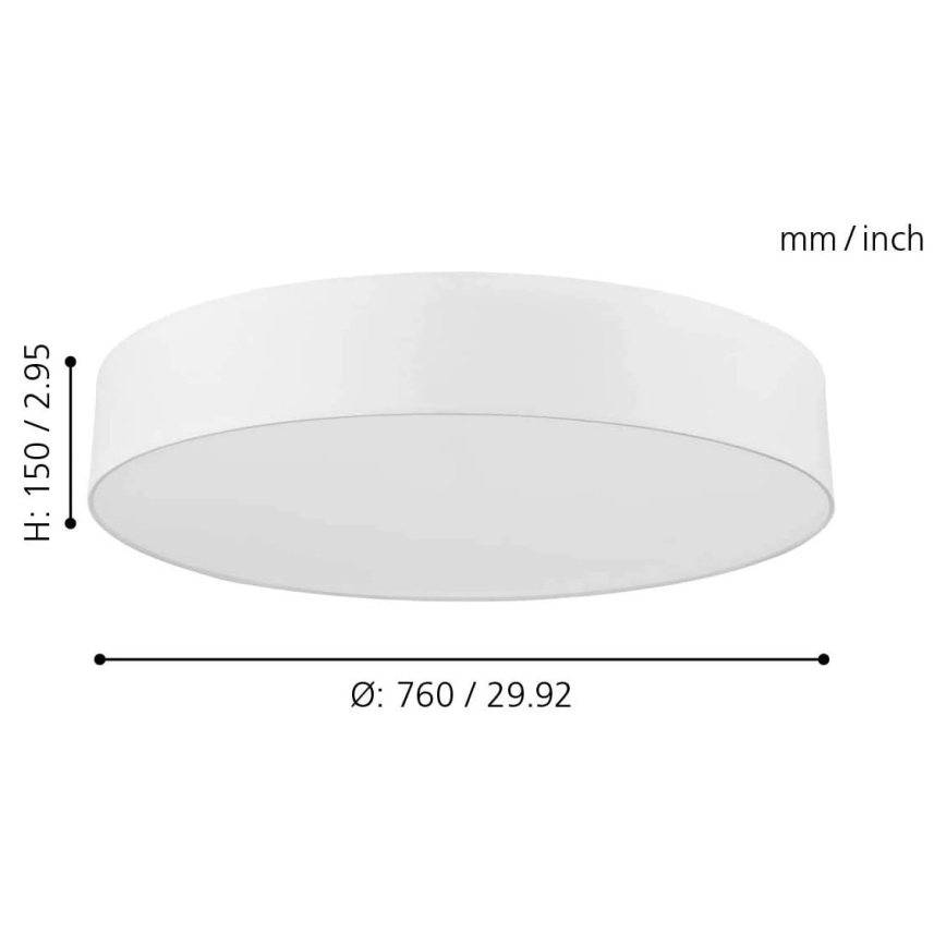 Eglo - LED RGB Prigušiva plafonjera ROMAO-C LED/42W/230V + Daljinski upravljač
