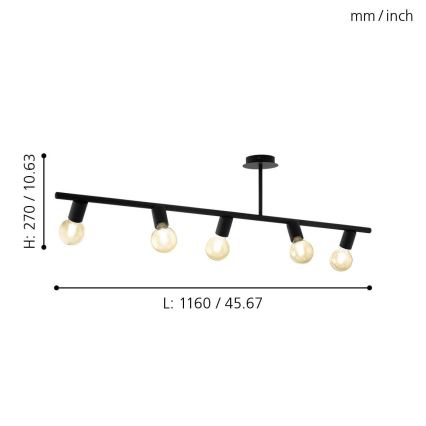 Eglo - Reflektorska lampa 5xE27/40W/230V