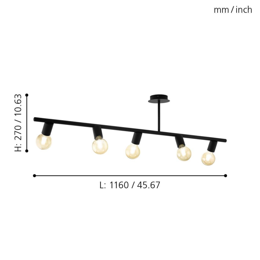 Eglo - Reflektorska lampa 5xE27/40W/230V