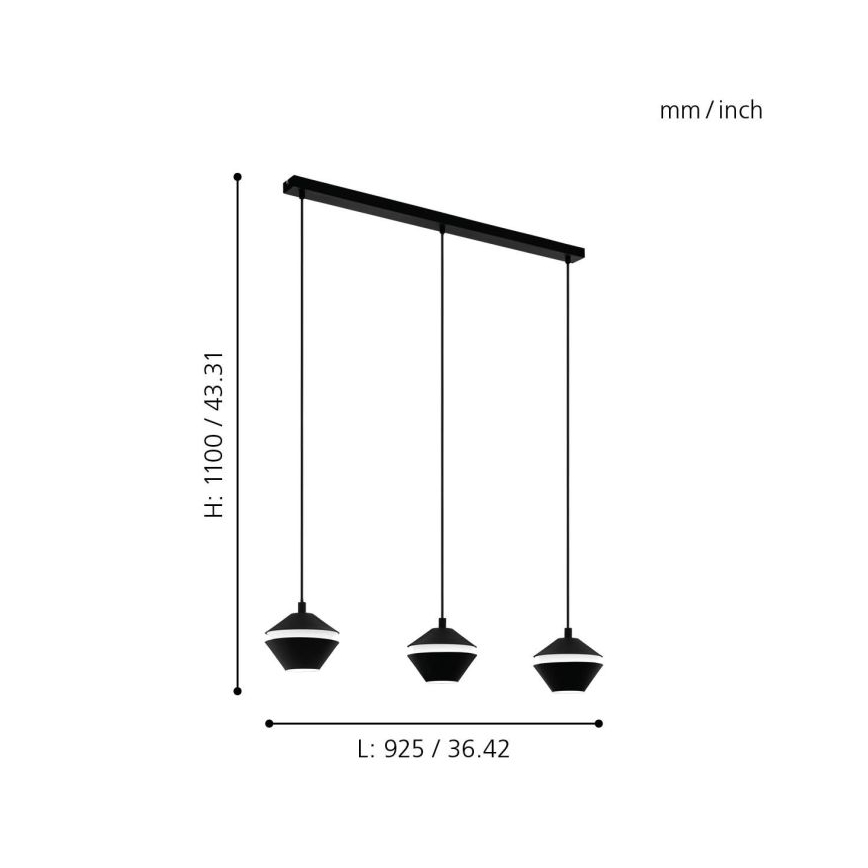 Eglo - LED luster na sajli 3xGU10/5W/230V