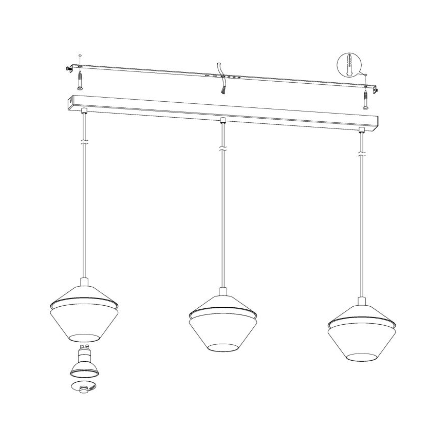 Eglo - LED luster na sajli 3xGU10/5W/230V