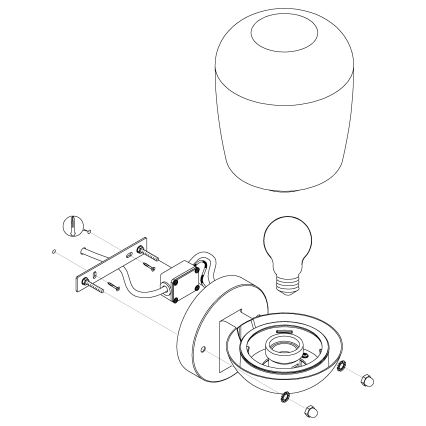 Eglo - Spoljašnja zidna lampa 1xE27/60W/230V IP44