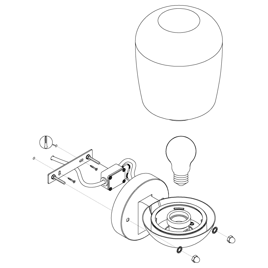 Eglo - Spoljašnja zidna lampa 1xE27/60W/230V IP44