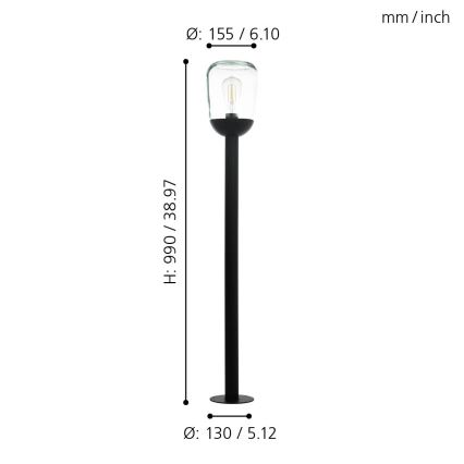 Eglo - Spoljašnja lampa 1xE27/60W/230V IP44