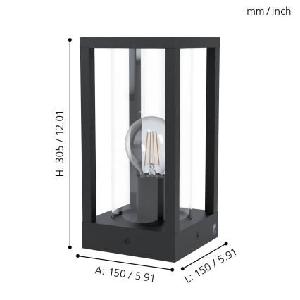 Eglo - Spoljašnja lampa 1xE27/40W/230V IP54