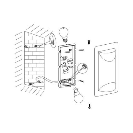 Eglo - Spoljna zidna svetiljka 2xE27/10W/230V IP44