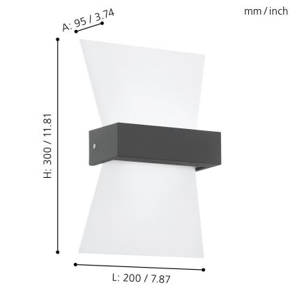Eglo - LED Spoljna zidna lampa LED/4,8W/230V IP44