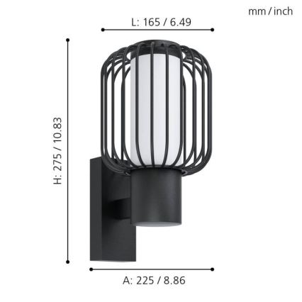 Eglo - Spoljašnja zidna lampa 1xE27/28W/230V IP44