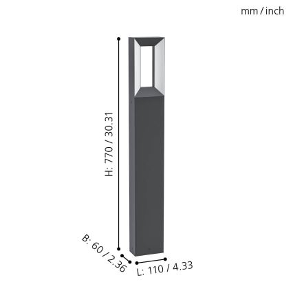 Eglo - LED Spoljna lampa 2xLED/5W/230V IP44 77 cm