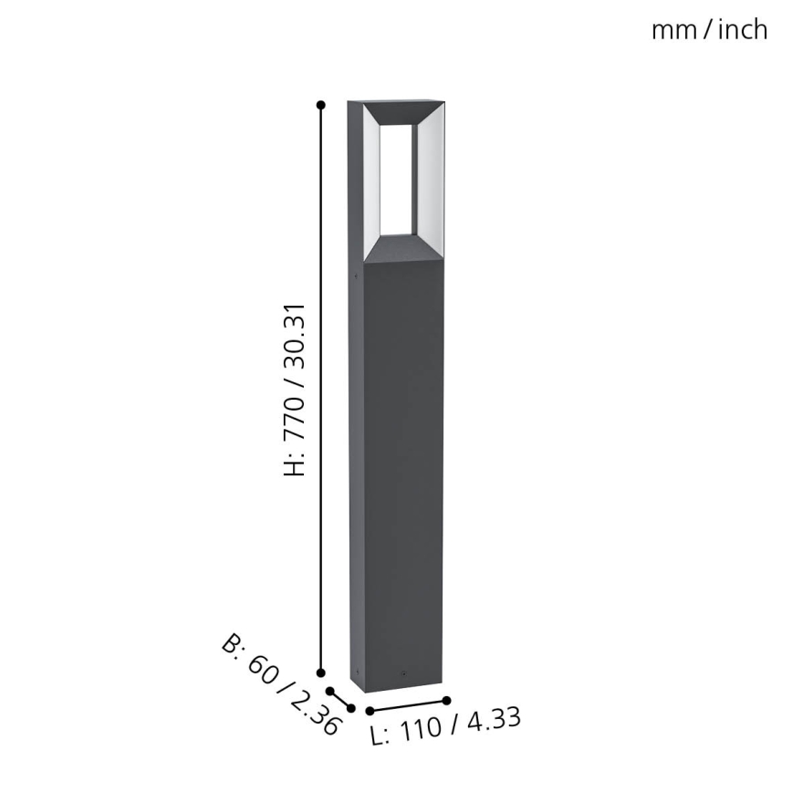 Eglo - LED Spoljna lampa 2xLED/5W/230V IP44 77 cm
