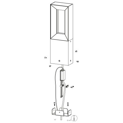 Eglo - LED Spoljna lampa 2xLED/5W/230V IP44 77 cm