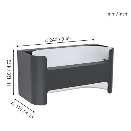 Eglo - LED Spoljna zidna lampa LED/4,8W/230V IP44