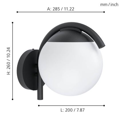 Eglo - Spoljašnja zidna lampa 1xE27/28W/230V IP44